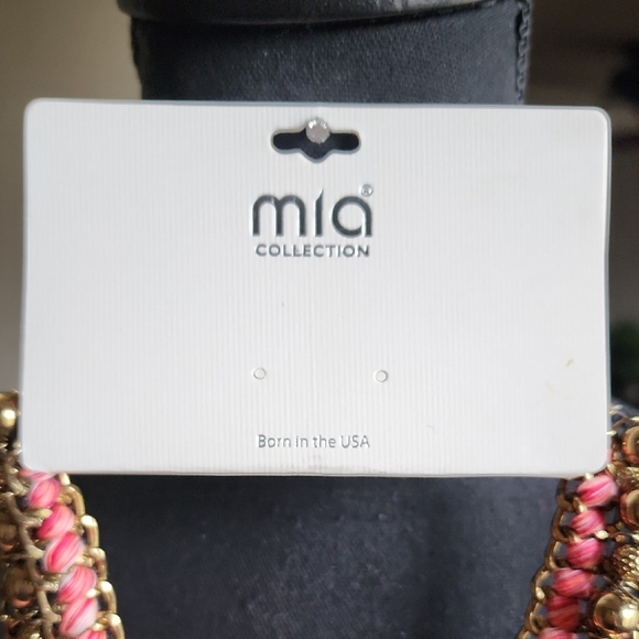 MIA Pink and Orange Bohemian Necklace - Picture 7 of 7